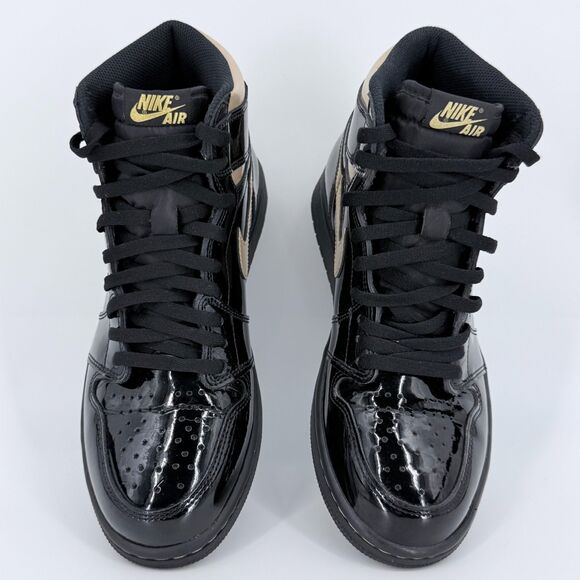 Nike Air Jordan 1 Retro High OG Black Patent Metallic Gold Mens 10 main image 6